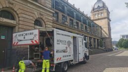 Inspektion der Grundstücksentwässerung Historische Stadthalle Köln - Börsch GmbH im Einsatz